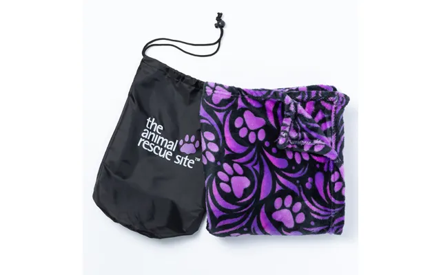 Super Cozy Paw Print Travel Blanket - Purple Paw Symphony
