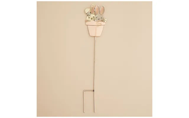 Sweet Bunnies Mixed Metal Plant Stake - Pot