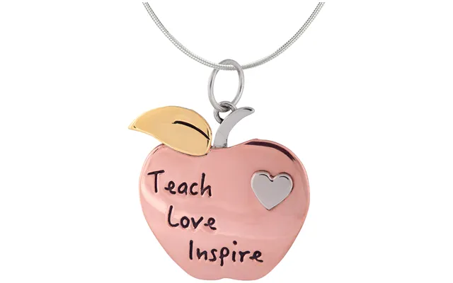 Teacher Appreciation Mixed Metal Necklace - Apple