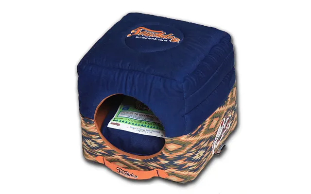 Touchdog 70's Vintage Tribal Dog House Bed - Midnight Blue, Sandalwood