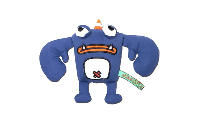 Touchdog Cartoon Crabby Tooth Monster Plush Dog Toy - Blue