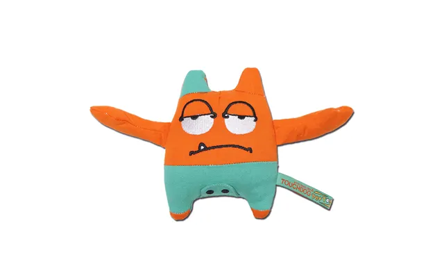 Touchdog Cartoon Sleepy Monster Plush Dog Toy - Orange