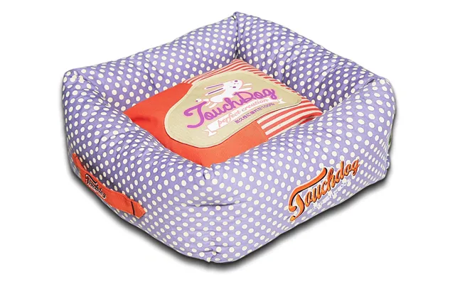 Touchdog Polka-striped Polo Easy-wash Dog Bed - Orange Lavender