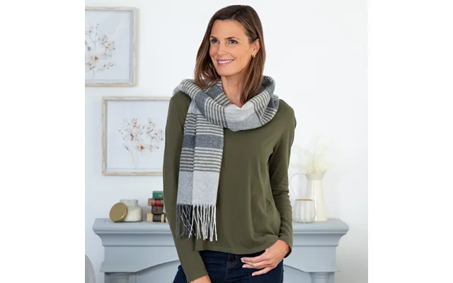 Ukrainian Merino Wool & Cashmere Plaid Scarf - Green