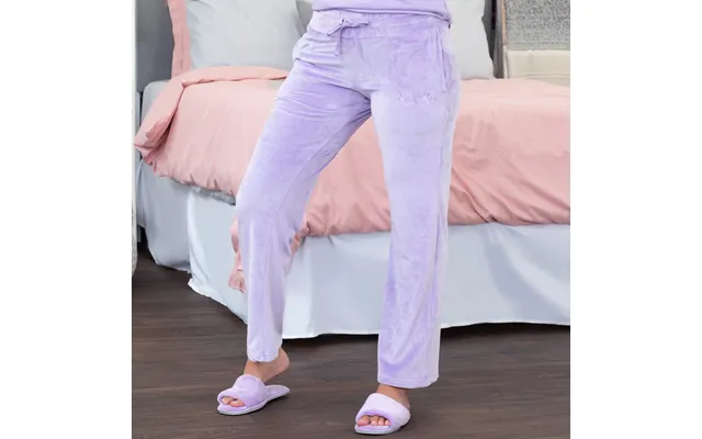 Velour Paw Print Straight Leg Pants - Lavender