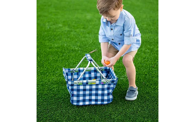 Viv&lou Navy Check Mini Market Tote