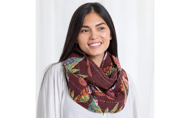 Waves Of Color Infinity Scarf Fair Trade - Kantha Brown