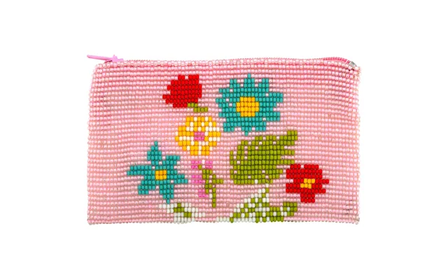 Wildflower Beaded Coin Purse - Pink