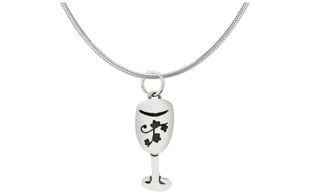 Wine Glass Sterling Necklace - Black