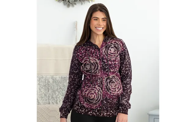 Women's Colorful Hand-dyed Zip Up Hoodie - Mystic Rose