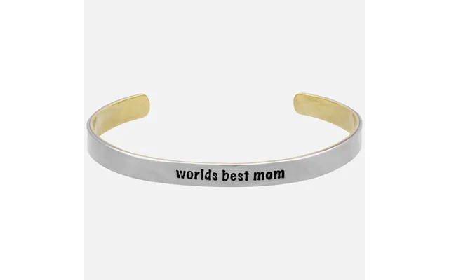 Worlds Best Mom Mixed Metals Cuff Bracelet