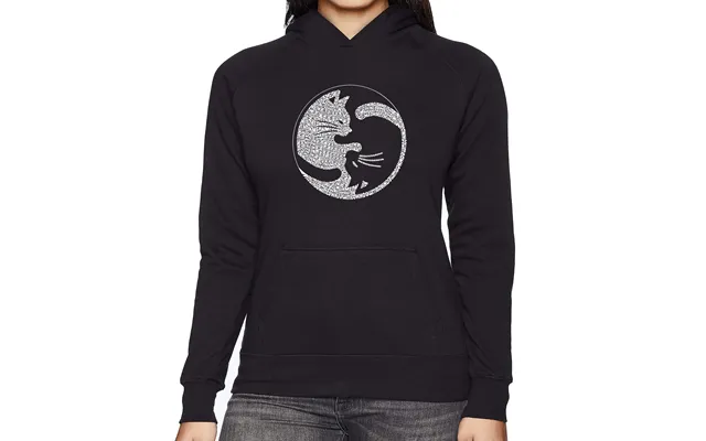 Yin Yang Cat - Women's Word Art Hooded Sweatshirt