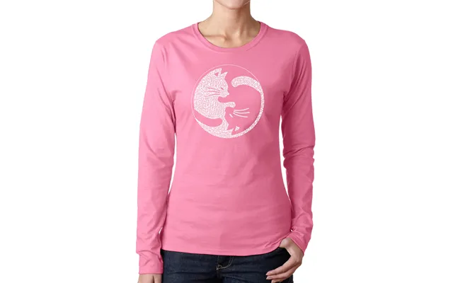Yin Yang Cat - Women's Word Art Long Sleeve T-shirt
