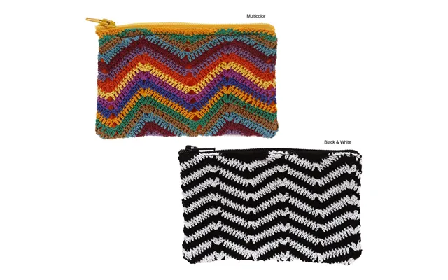 Zig Zag Crochet Coin Purse - Multicolor Stripes