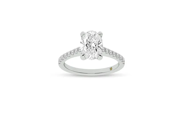 Destiny Half Coverage Oval Lab Diamond Engagement Ring 14k White Gold 1 1 4 Ct