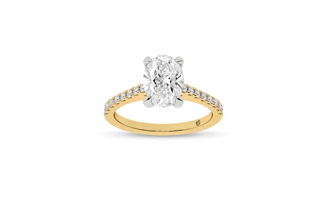 Destiny Half Coverage Oval Lab Diamond Engagement Ring 14k Yellow Gold 2 1 3 Ct