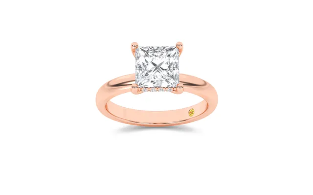 Firefly Hidden Halo Princess Cut Lab Grown Diamond Engagement Ring 10k Rose Gold 2 5 8 Ct