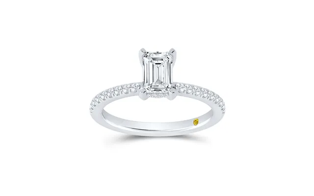 Kyoto Hidden Halo Emerald Cut Lab Grown Diamond Engagement Ring 14k White Gold 2 7 8 Ct product image