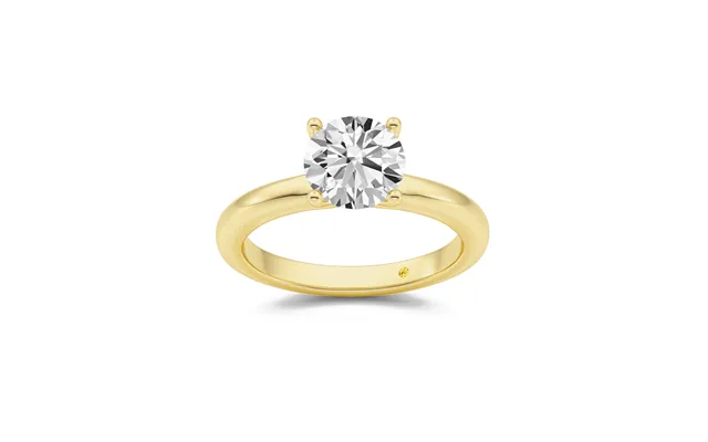Lima Timeless Round Lab Grown Solitaire Diamond Ring 18k Yellow Gold 2 1 2 Ct