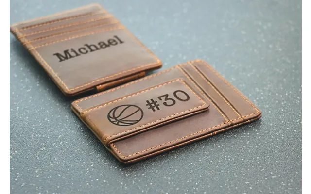 Basketball Personalized Wallet Magnet Wallet Teen Wallet Name Wallet - Leather Wallet product image