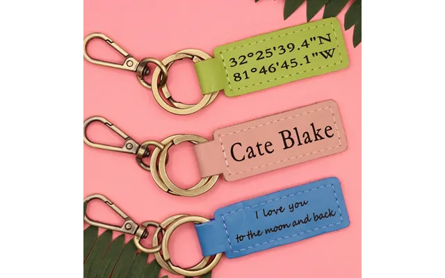 Colorful Personalized Leather Keychain - Real Leather
