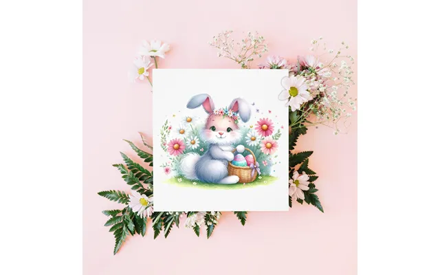 Cute Easter Chickens Egg Basket Holiday Card product image