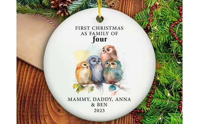 Family Of Four Ornament - Ceramic