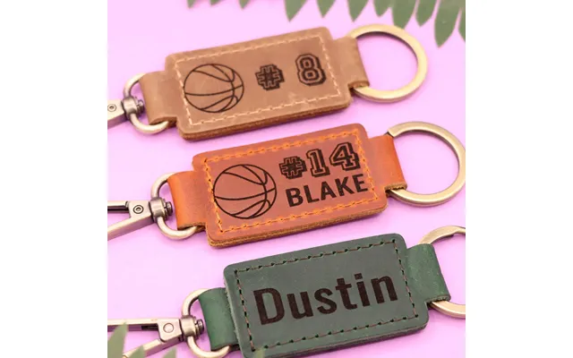 Leather Basketball Keychain With Heavy Duty Ring And Clasp - Real Leather product image