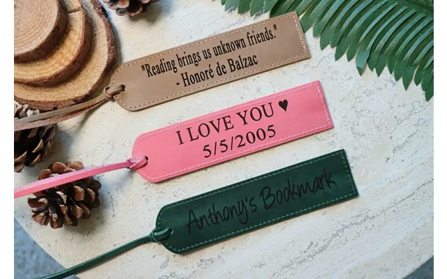 Leather Bookmark Personalized - Pink Color , Real Leather, Same Day Shipping, Free Shipping Us