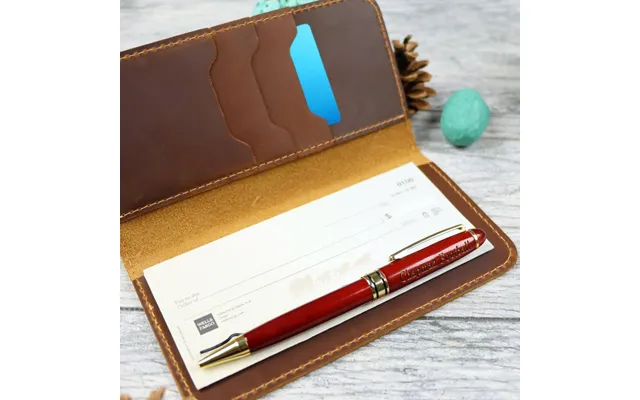 Leather Checkbook Wallet - Real Leather product image