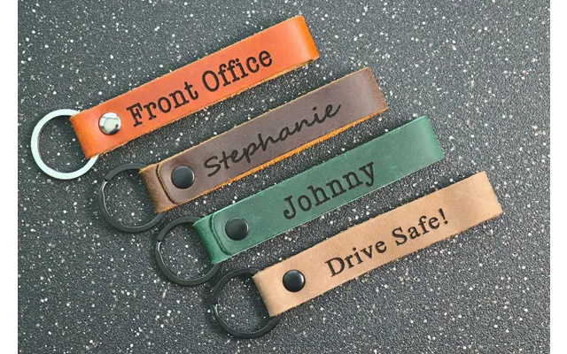 Slim Personalized Leather Keychain - Customized Keychain