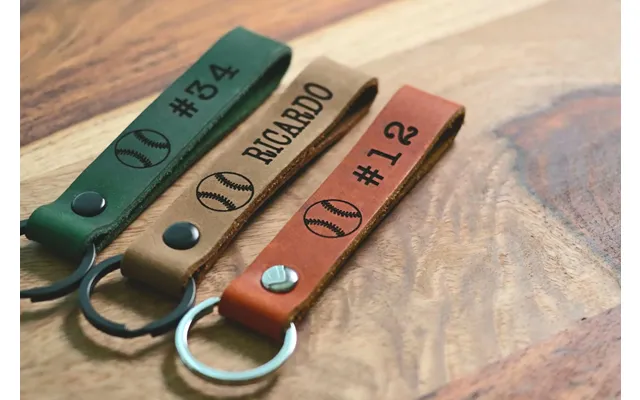 Slim Personalized Softball Keychain - Backpack Tags