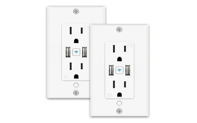 Lumary Smart Wi-fi Outlet Usb Fast Charger Smart Wall Socket 2pcs
