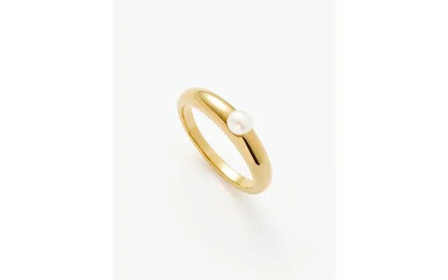 Button Pearl Classic Stacking Ring 18k Gold Vermeil Pearl