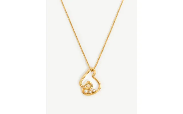 Chubby Pearl Initial Pendant Necklace - Initial J 18k Gold Vermeil Pearl product image