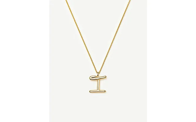 Curly Molten Initial Pendant Necklace - I 18k Gold Vermeil