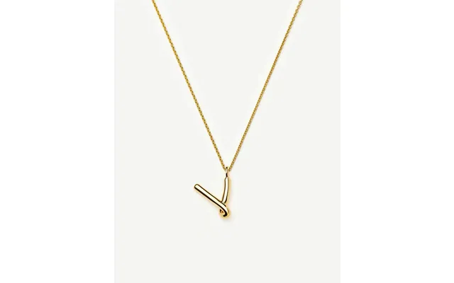 Curly Molten Initial Pendant Necklace - V 18k Gold Vermeil