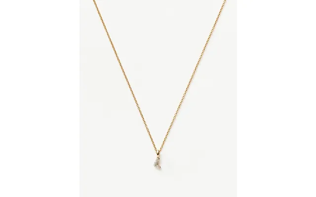Fine Diamond Initial Mini Pendant Necklace - L 14k Solid Yellow Gold Plated Diamond product image