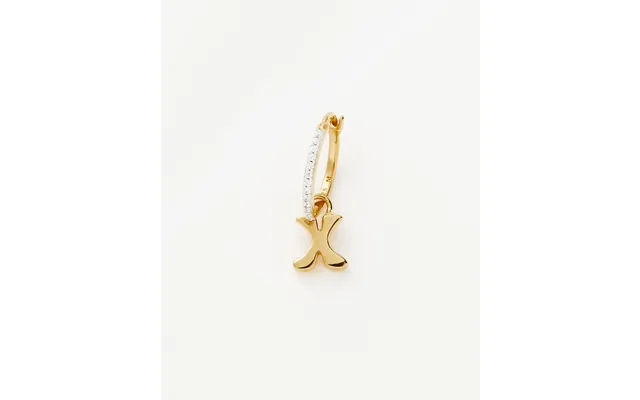 Initial Single Charm Hoop Earring - Initial X 18k Gold Vermeil product image