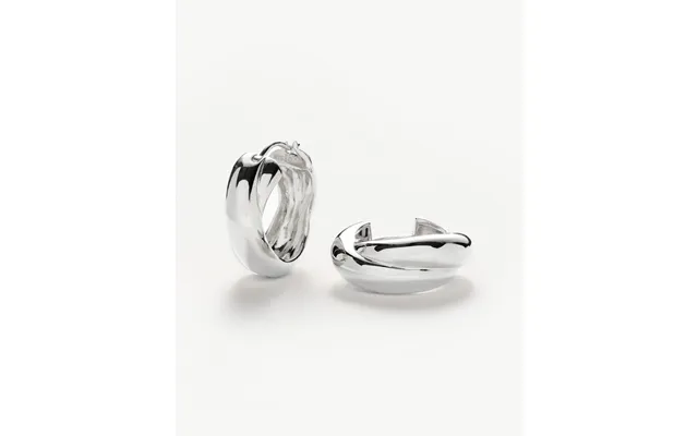 Lucy Williams Chunky Medium Entwine Hoop Earrings Silver Plated