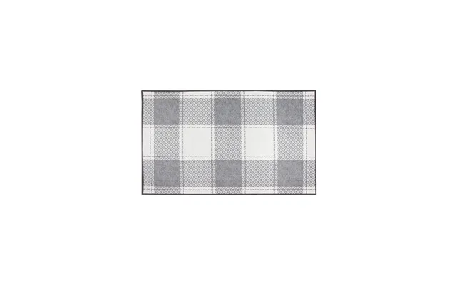 Buffalo Plaid Grey And White Washable Rug