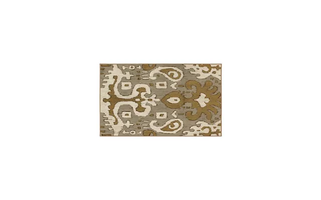 Ochre Ikat Grey Gold Washable Rug