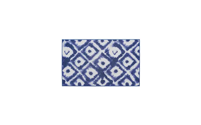 Shibori Geometric Diamond Blue Washable Rug