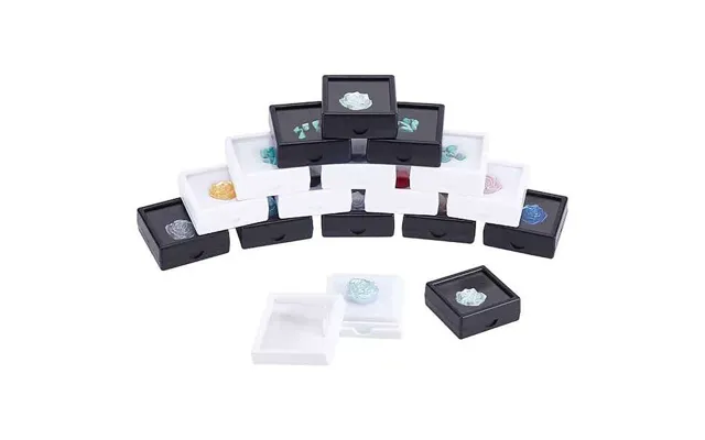 16pcs 2 Colors Clear Window Plastic Loose Diamond Boxes
