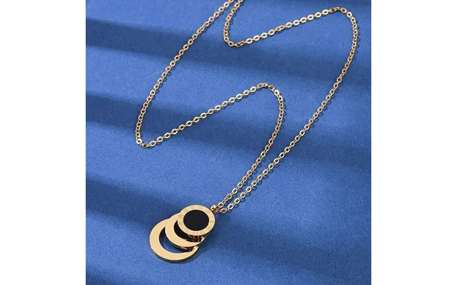304 Stainless Steel Roman Numeral 3 Ring Pendant Necklaces