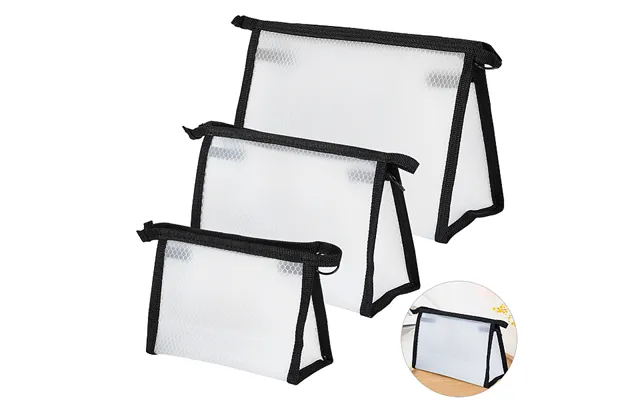 3pcs 3 Style Pvc Transparent Waterproof Makeup Storage