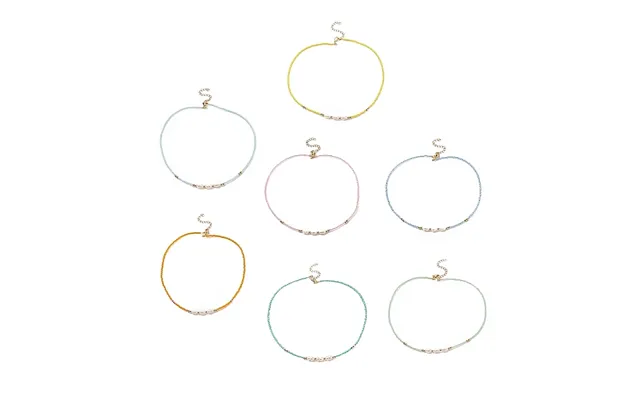 7pcs 7 Colors Natural Pearl & Glass Seed Beaded Necklaces Set For Women