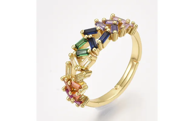 Adjustable Brass Micro Pave Cubic Zirconia Finger Rings