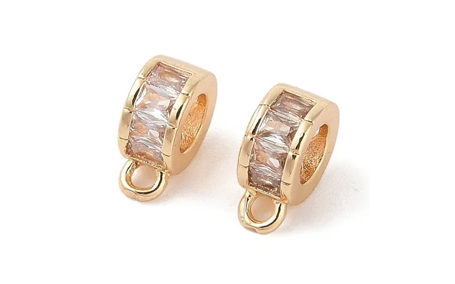 Brass Pave Clear Cubic Zirconia Beads
