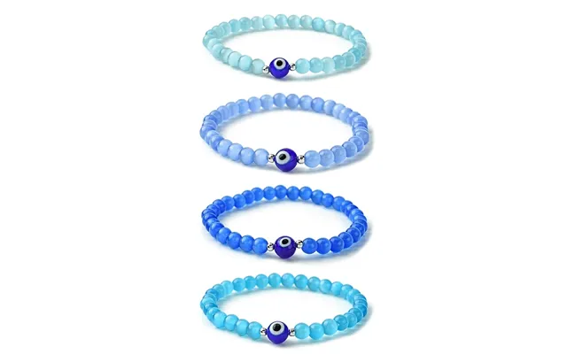 Cat Eye & Evil Eye Lampwork Beaded Stretch Bracelet